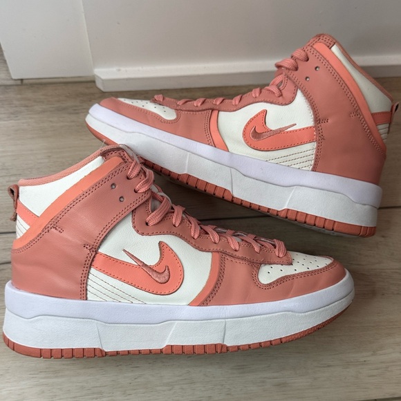 Nike Dunk High Up Women's 8 High-Top Sneakers in Pink Crimson & Sail Streetwear - Picture 5 of 16